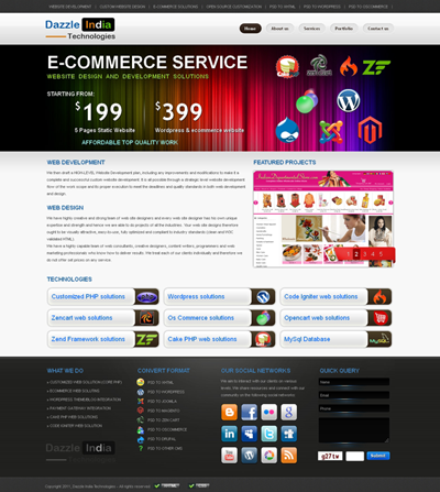 Web Design Services, web pages design: Dazzle India Technologies - web design company